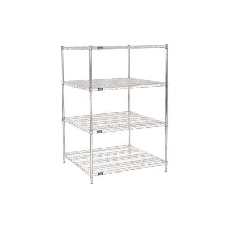 Global Equipment Nexel Chrome Wire Shelving Starter - 36"W x 36"D x 54"H 36365C